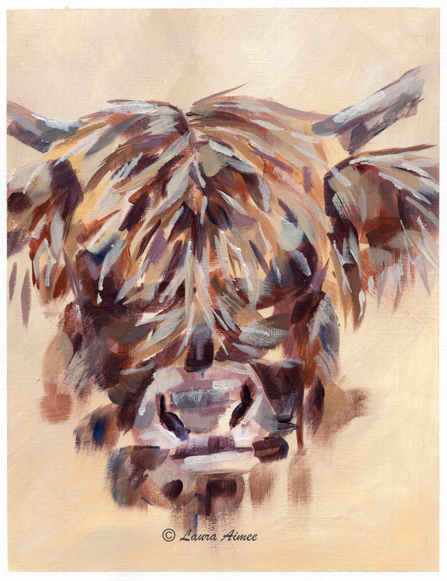 Highland Cow Original Acrylic Painting