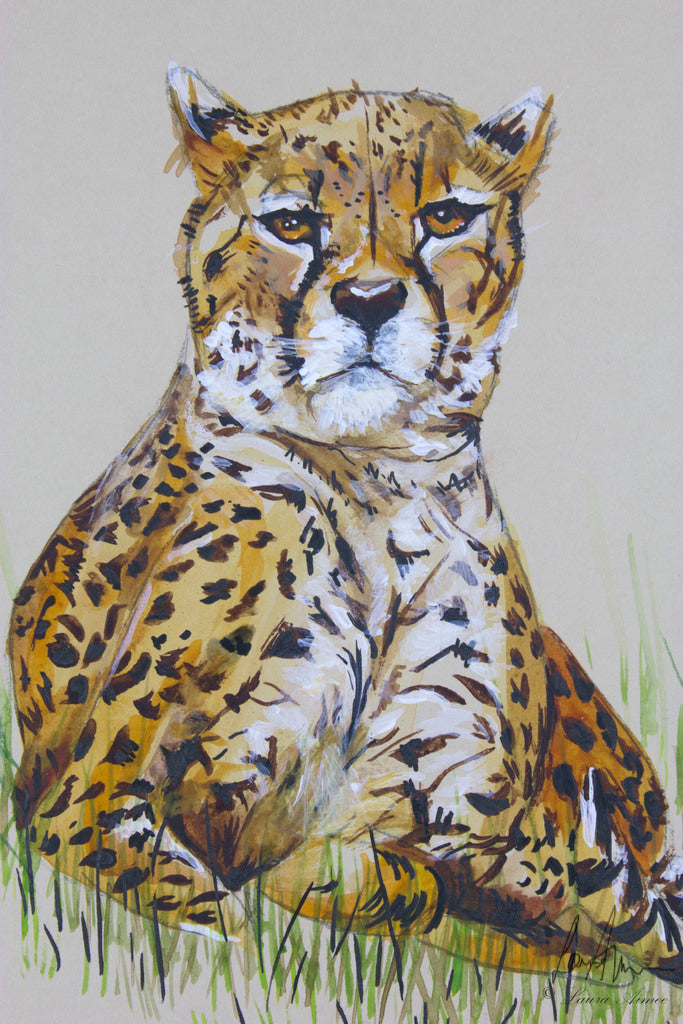 Cheetah Watercolour Original Painting