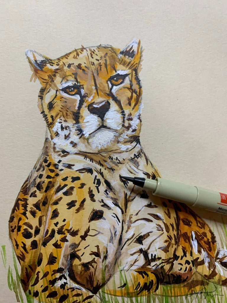 Cheetah Watercolour Original Painting