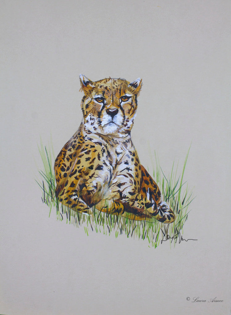 Cheetah Watercolour Original Painting