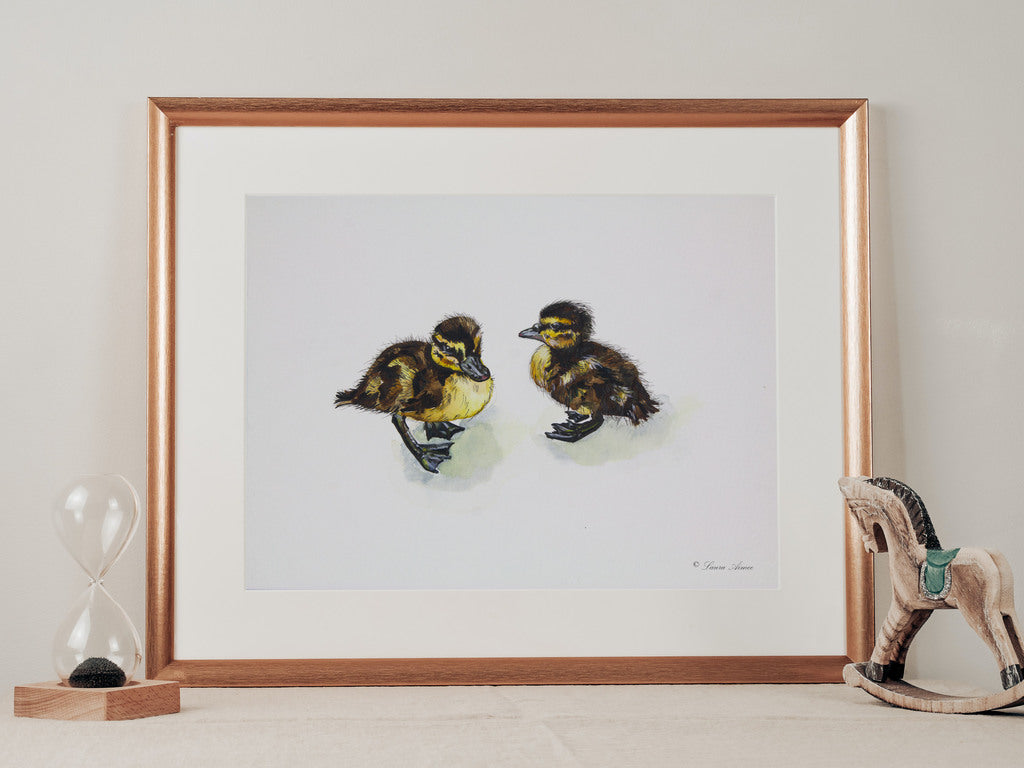 Duckling Watercolour & Fineliner Original Painting